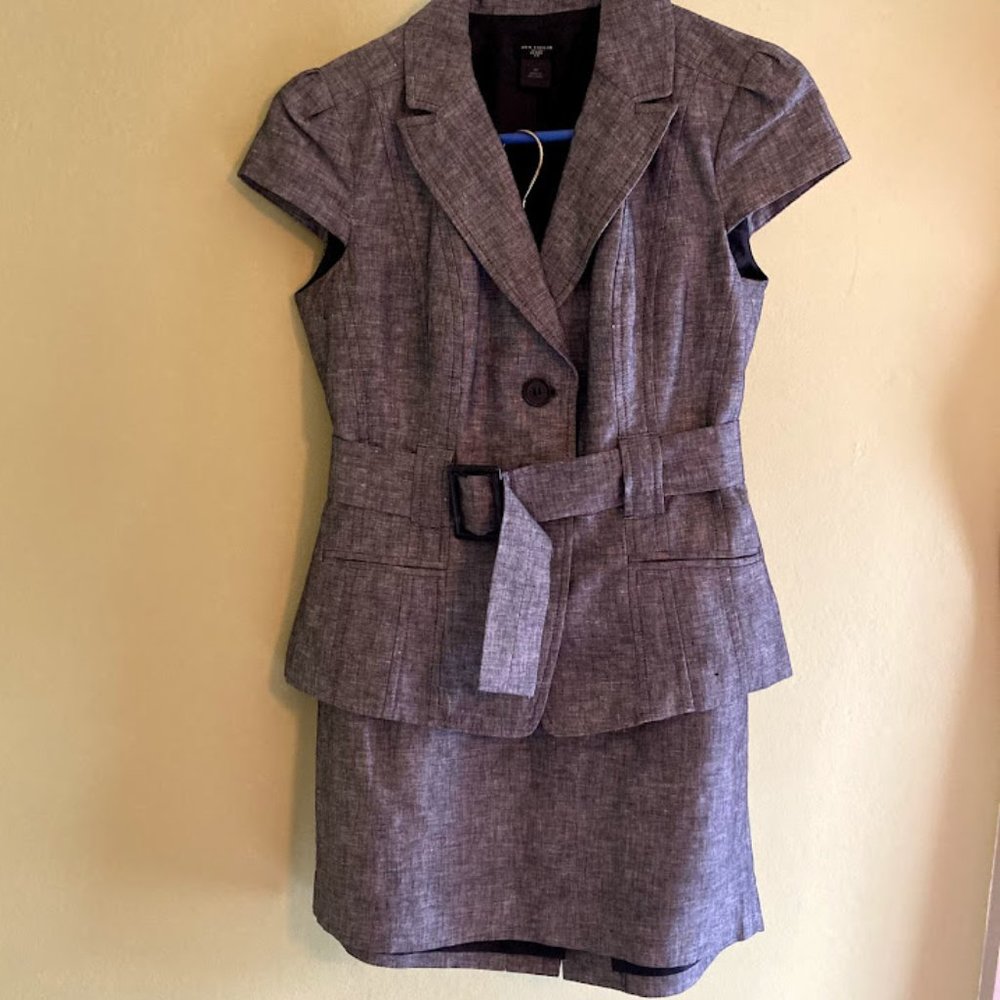 Heather Grey Suit (Jacket & Skirt) - Ann Taylor